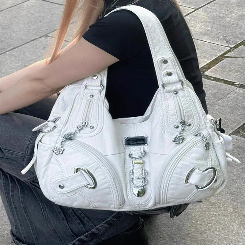 Retro Subculture Large Capacity Womens Handbag Soft Crossbody Fashion Ladies Tote Bag Harajuku Aesthetic Bags 251031