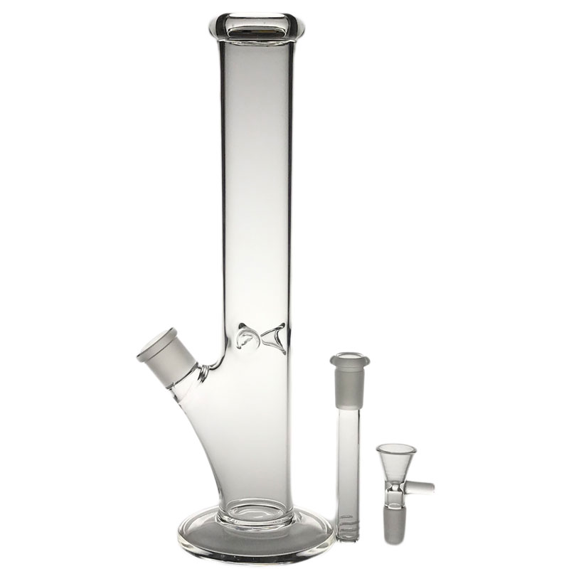 Goodsstore 12 Inch Glass Water Bongs Straight Clear Thick Heady Glass Beaker Recycler Bong Bowl for Smoking