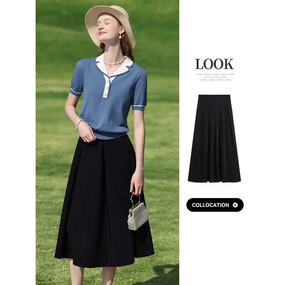 French Retro Lapel Short Wool Knitted Tees 2025 Summer Waist Temperament Tops Puff Sleeve Top