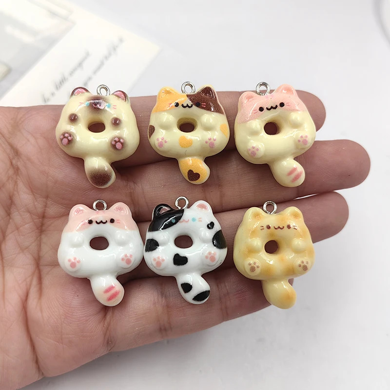 10 Cute Dog and Cat Charm Pendants for Jewelry Making Discovery Kawaii Resin Animal Pendant Flat Back C220 250325