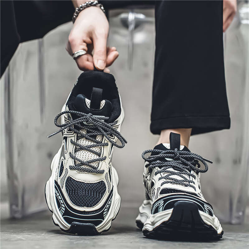 Putian Men's Autumn Mesh Breathable Odor-Resistant Casual Sports Shoes Non-Slip Thick Sole Hong Kong Style Dad Sneakers