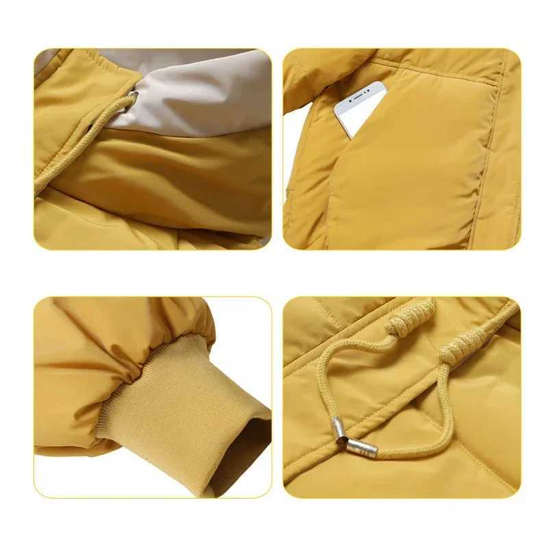 Womens Winter Jacket Cotton Padded Short Coat Ladies Students Long Sleeved Hooded Warm OutwearT251105