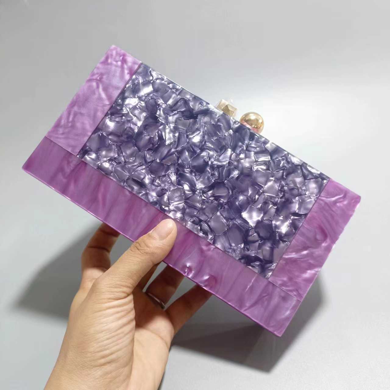 Dinner Bag Splice Bag Fashion Acrylic One Shoulder Cross body Chain Bag for Women