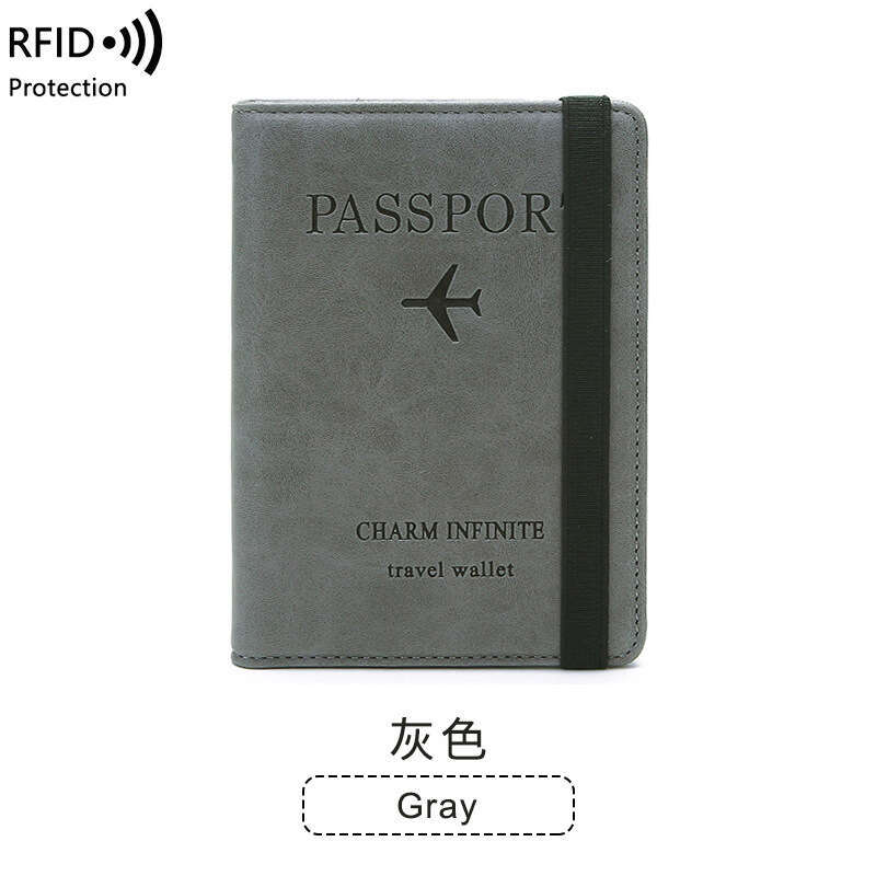 Cross-Border RFID Anti-Theft Holder PU Leather Case Simple Fashion Multi-Functional Document Bag Travel Passport Cover
