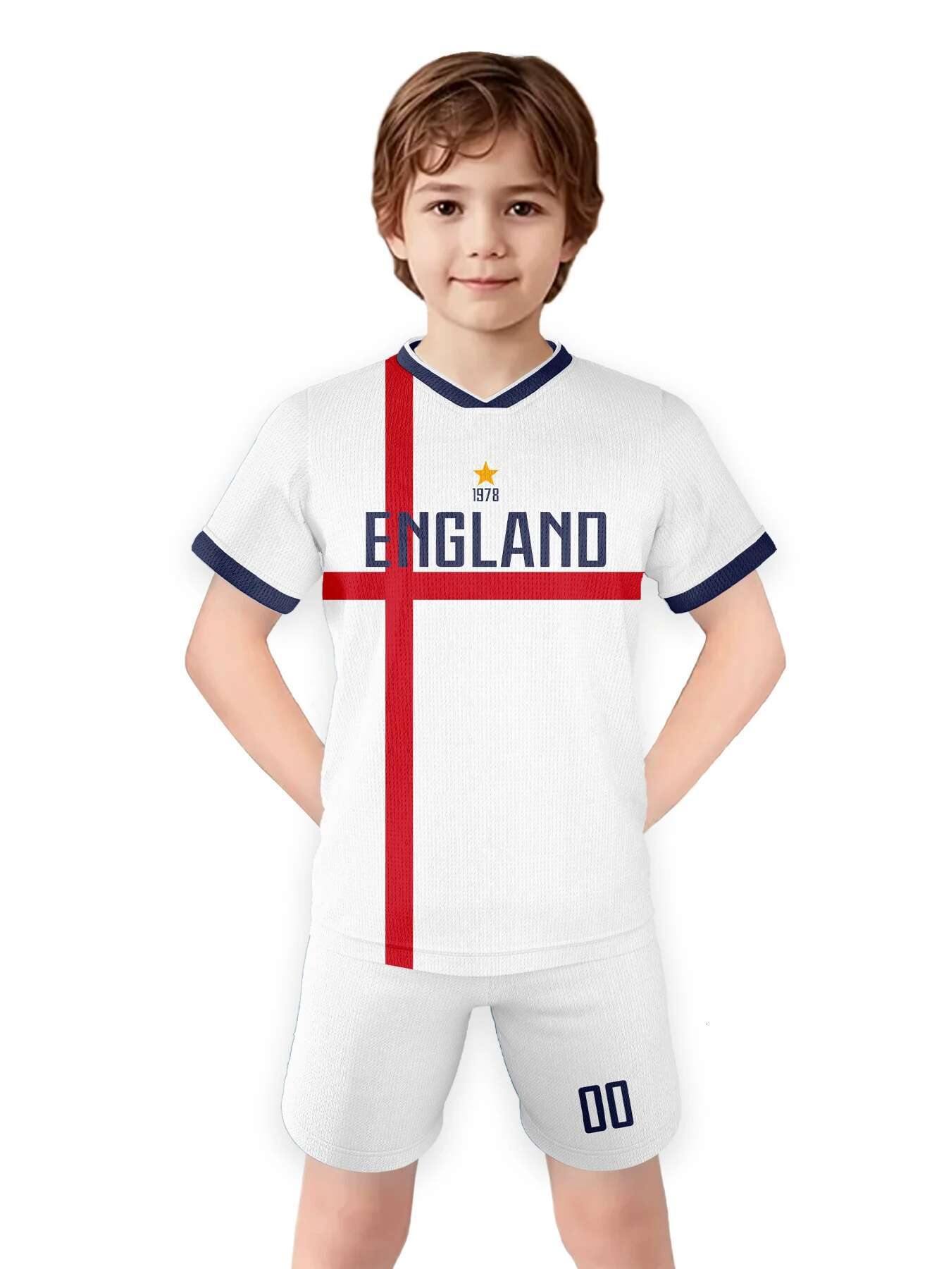 Custom England Soccer Jersey Printed Name Number Sports Kids Team Training Uniform Personalized Football Jerseys Tracksuit