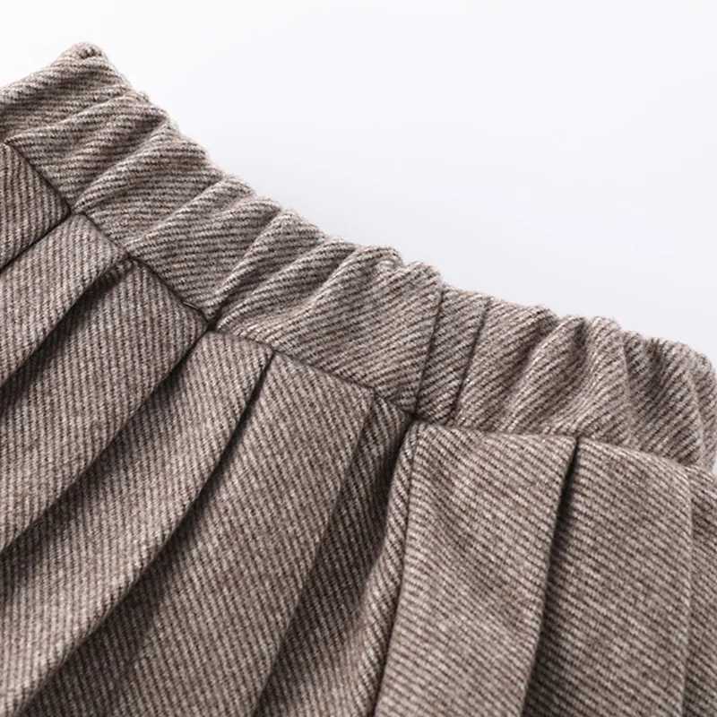 2025 Autumn Kids Babys Girls 2PCS Clothes Set Cotton Solid Turn Down Collar Children Girls Coat Solid 1-8Y Pleated Skirt Outfits Y251105