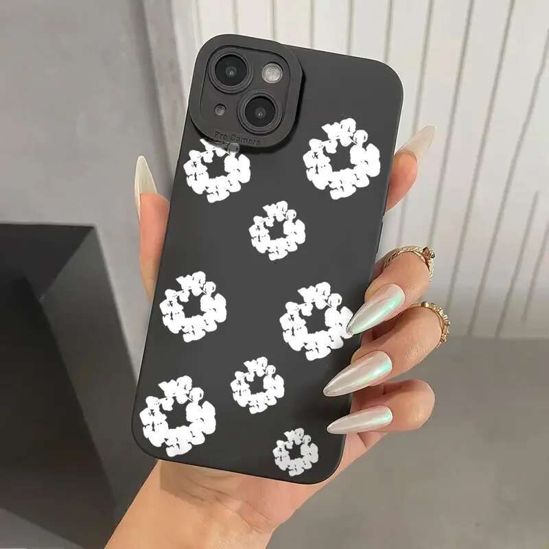 Case For 16 Cases iPhone 11 12 13 14 Pro Max X XS XR 7 8 16E 15 Plus Black Stylish wer Patterned Design Phone Cover