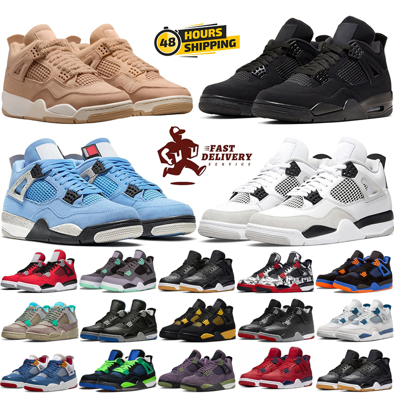 Designer Shoes 4 Basketball Shoes For Men Women Sneaker Military Black Cat Pine Green White Oreo Red Thunder Unc Bred Medium Olive Sail Mens Trainers Sports 36-47