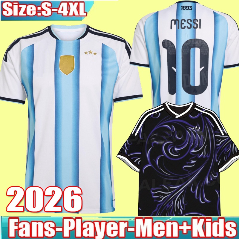3XL 4XL 2026 ArgentinaS Home Away soccer jerseys 26 27 MESSIS GARNACHO MARADONA DI MARIA DYBALA Football Shirts Men Kids Kit uniforms