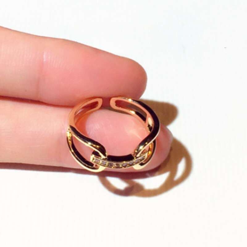 Ring Designer rings Fashion ins Style Zircon Inlaid Super Shiny Elegant Versatile Open Ring for Women festival vacation Jewelry Gift