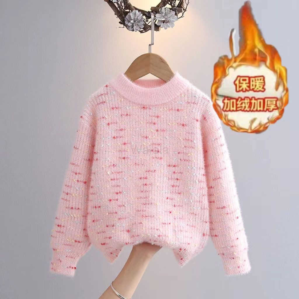 Sanrio Kuromi Sweater for Women Autumn and Winter 2025 New Fashionable Childrens Winter Thick Pullover Knitted Top Base Shirt H251105