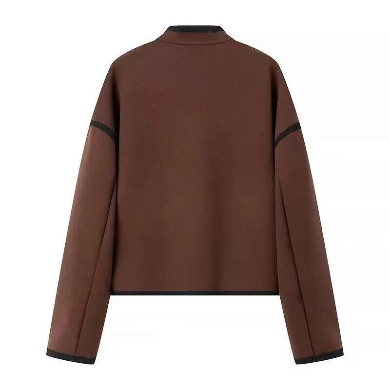 2024 Spring and Autumn New Niche Design Casual Style Stand Collar Loose Pilot Jacket for Women