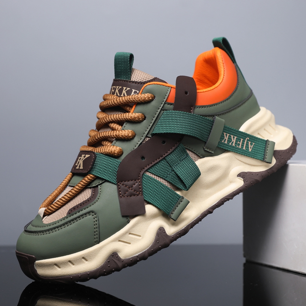 designer shoes new Men's sports shoes spring style fashionable shoes for men thick-soled height-increasing trendy all-match height-increasing