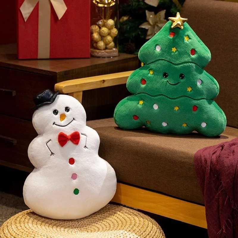 Holiday Party Cute Cartoon Christmas Series Plush Pillow Snowman House Gingerbread Man Christmas Tree Plush Pillow Home Decorati Y251105