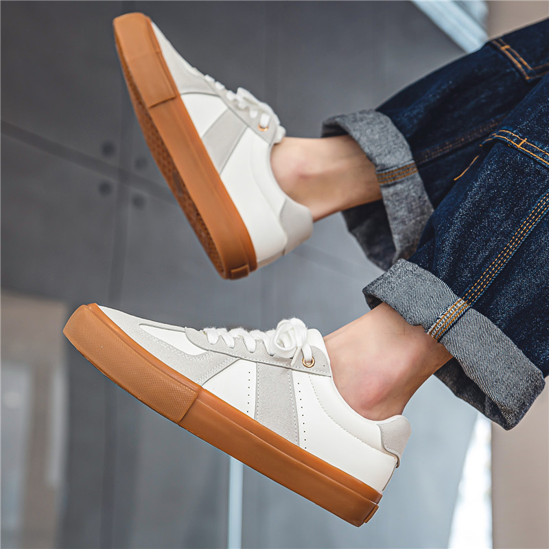 2025 Bestseller Men's Fashion Sneakers-Trendy Leather White Casual Retro Minimalist Style Skateboarding Shoes New