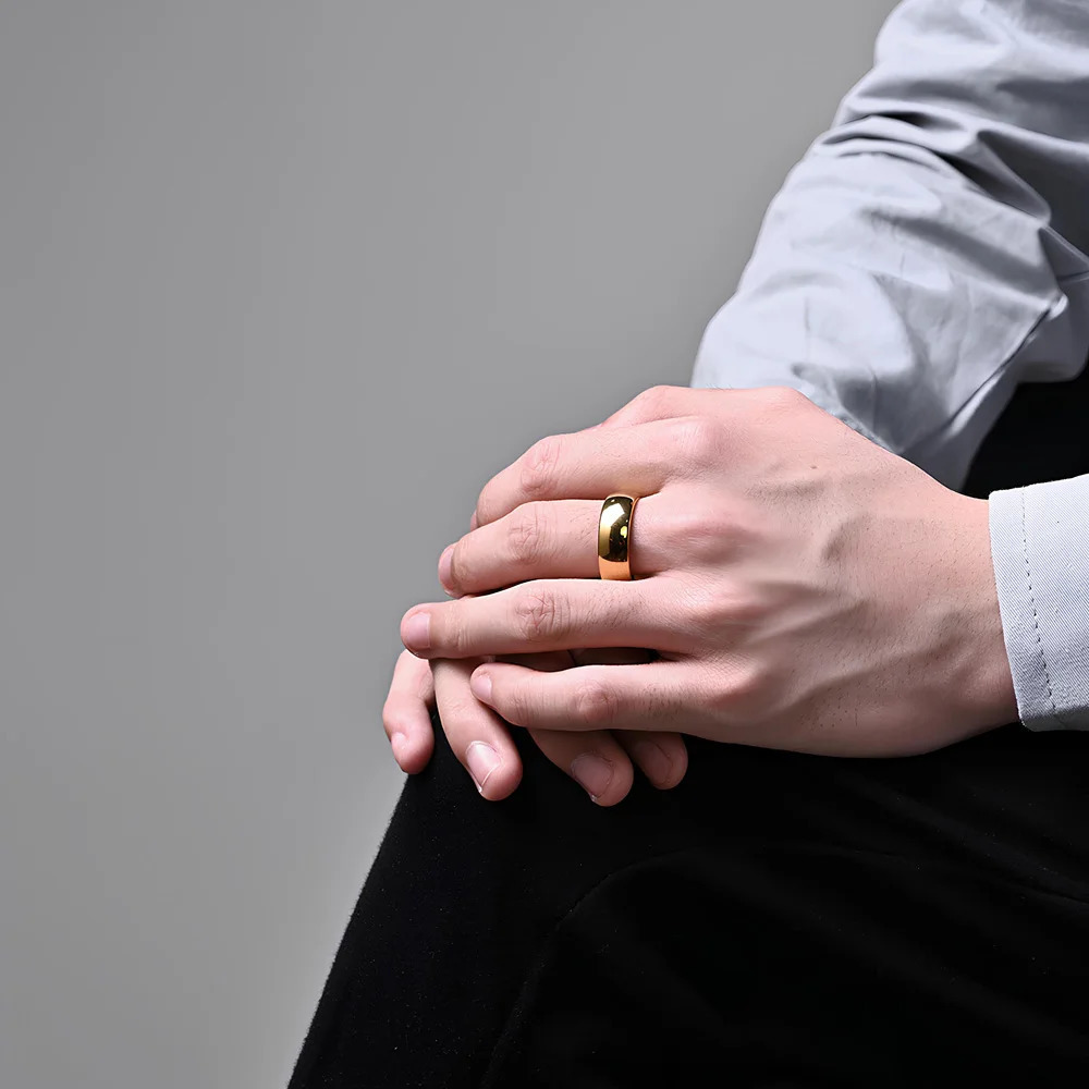 Tungsten Carbide Wedding Rings for Women and Men Classic Comfort Fit Dome Bands Simple Gothic Style Engagement Rings 251031