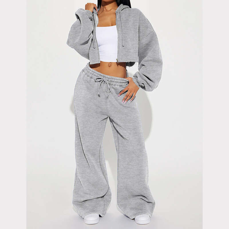 Spring Autumn New European And American Foreign Trade Women's Fashion Long Sleeve Sports Casual Sweatshirt Set B5