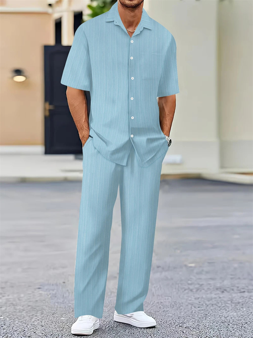 ShirtPants Summer arrival Men Fashion Classic Shirt men Business Casual Shirts Men A Set Of Clothes 250401