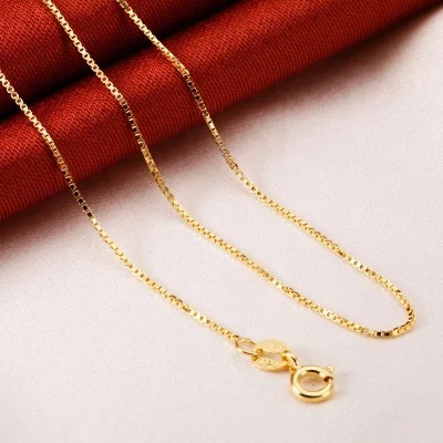 Nude Necklace 925 Sterling Silver Thin 18K Color Gold Plated Female Clavicle Chain Matching Non-Fading