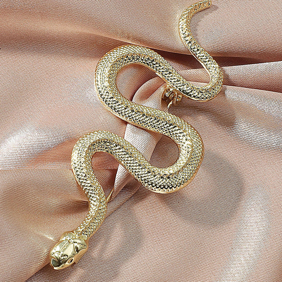 Exaggerated Snake-shaped Brooch Men's Personality Fashion Geometric Python Badge Coat Pin Decoration Women