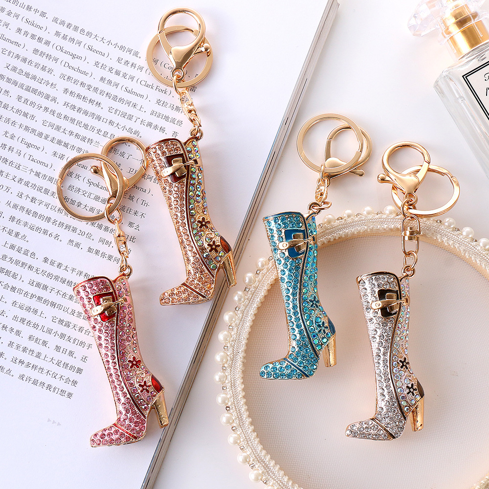 Creative High-Heel Metal Keychains Knee-High Boot Pendants & Small Gift Charms