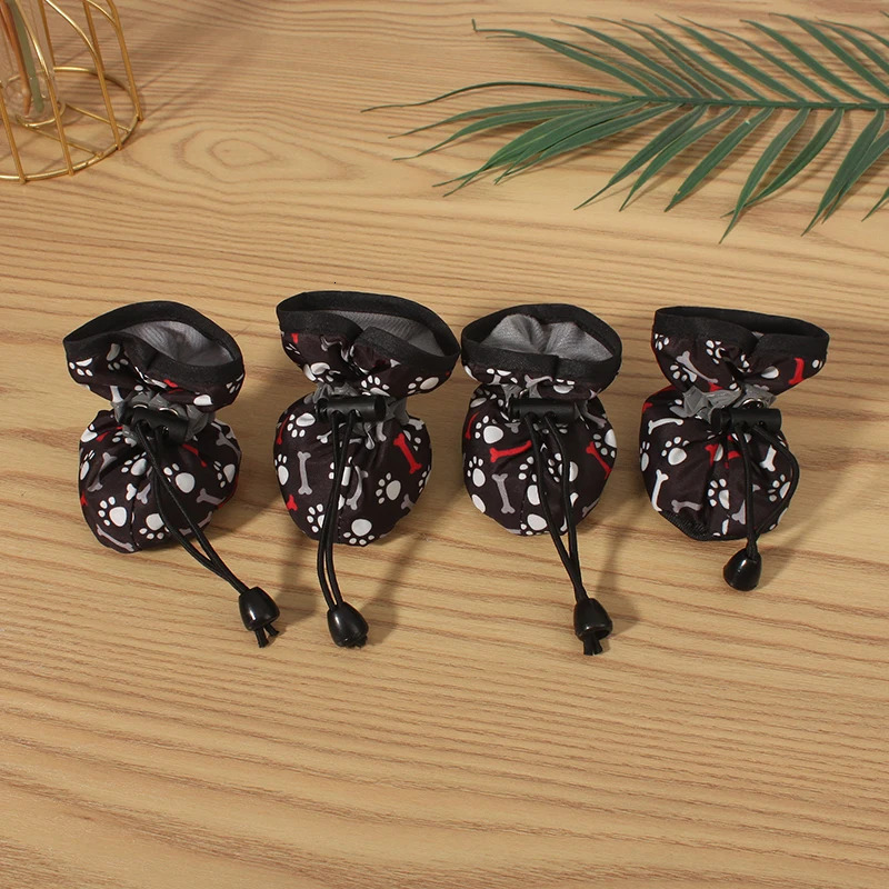 4pcs Pet Dog Shoes For Small Large Dogs Cat Anti-slip Soft Adjustable Paw Boots Chihuahua Socks Dachshund Puppy Outdoor Sneakers 250402
