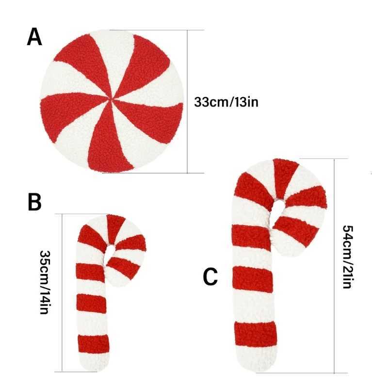 Christmas Cushion Candy Soft Plushie Through Pillow for Home Decoration Y251105