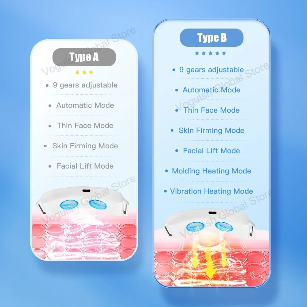 Double Chin Remover Vibration ChinUp V Face Massager Ems Facial Lifter Beauty Device VLine Up Face Lift Shaper Belt 251030