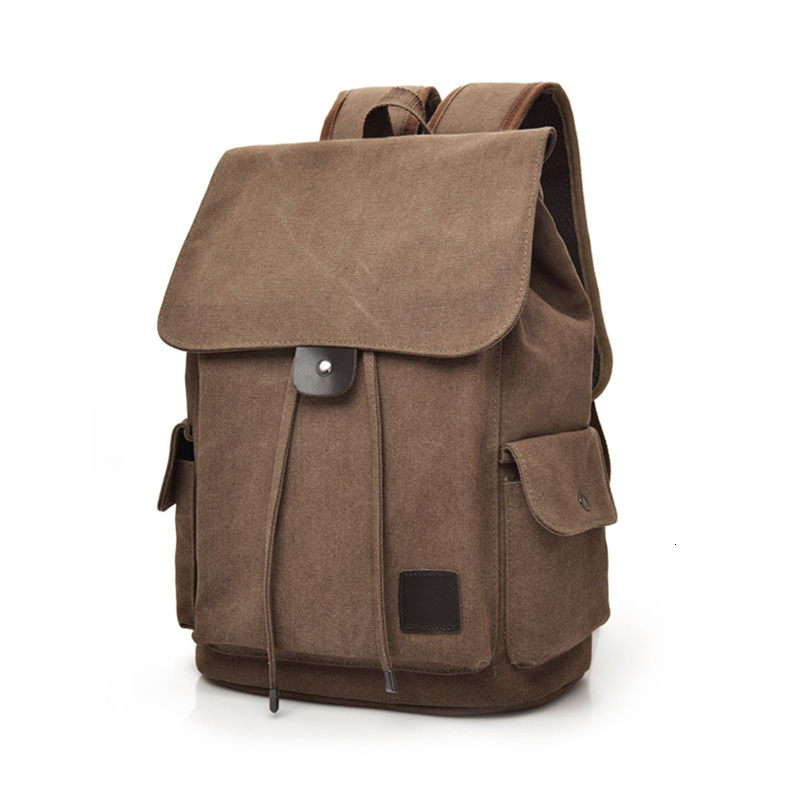 High Quality Canvas Men Backpack Large Shoulder School Bag Rucksack For Travel Fashion Camping Bags Fashion Simple Bags 251104