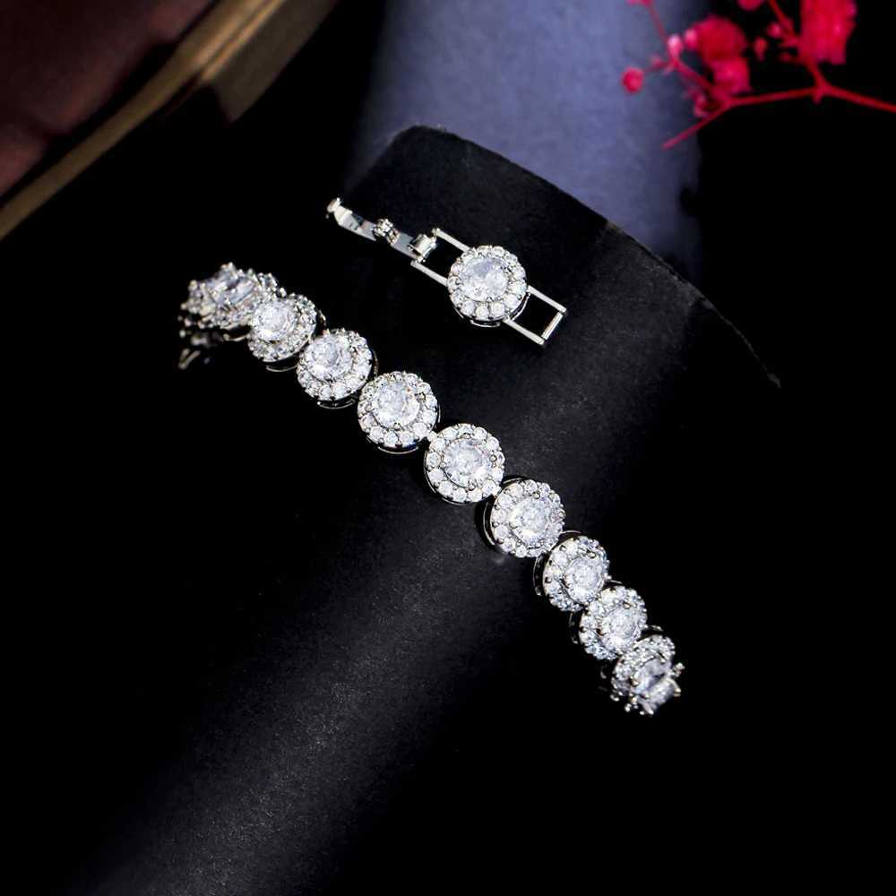 ThreeGraces New Shiny White Cubic Zirconia Silver Color Tennis Link Chain Engagement Bracelet for Women Wedding Jewelry BR227XJ251105