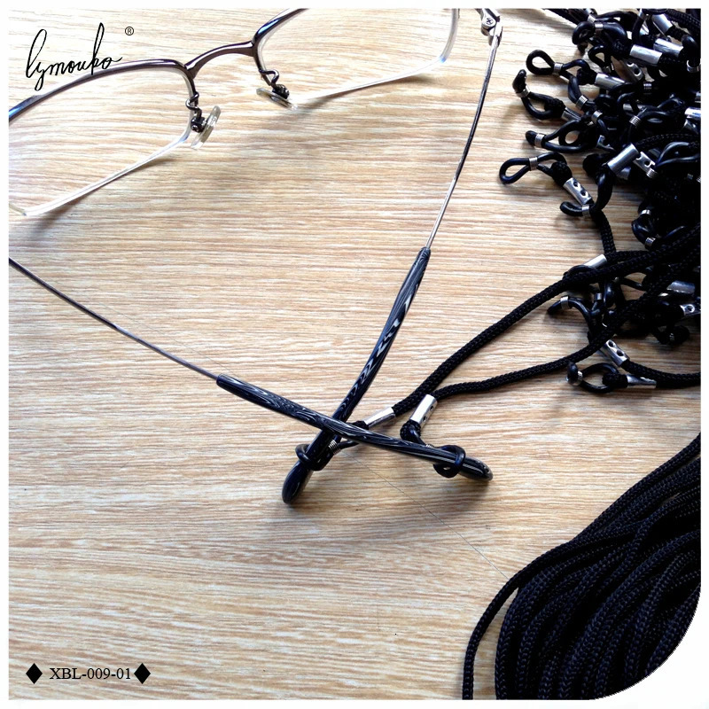 Lymouko 100pcs/Lot Black Color Nylon Glasses String Cord Holder Sunglasses for Travel Eyeglasses Lanyard Neck Rope Strap 250403