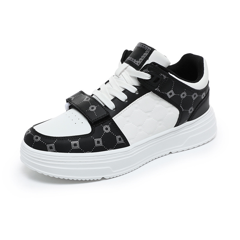 Free shipping Versatile height increasing casual sports shoes plus size for men women fashionable couple color blocked low top board shoes hot - view 8