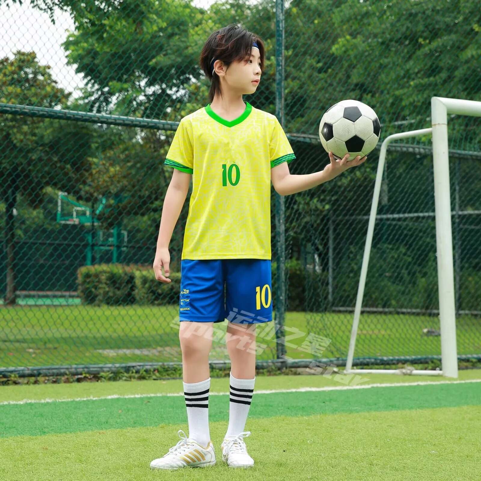 Children's sports suit boy girl Brazilian NeymarFans shirt Training wear games rugby Football Shirt Kids Child Sets Kit uniform