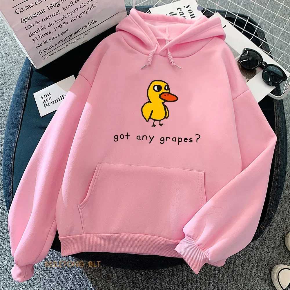 The Duck Song Got Any Grapes Printed Hoodies Kawaii Cartoon Women Sweatshirts Winter Soft Comfortable Hooded Clothing StreetwearT251105
