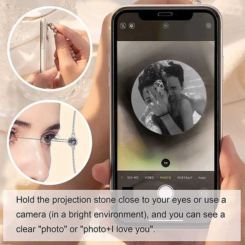 Custom Photo Bracelet Personalized Photo Circle Projection Bracelet Round Pendant With Colored Picture Customized BraceletXJ251105