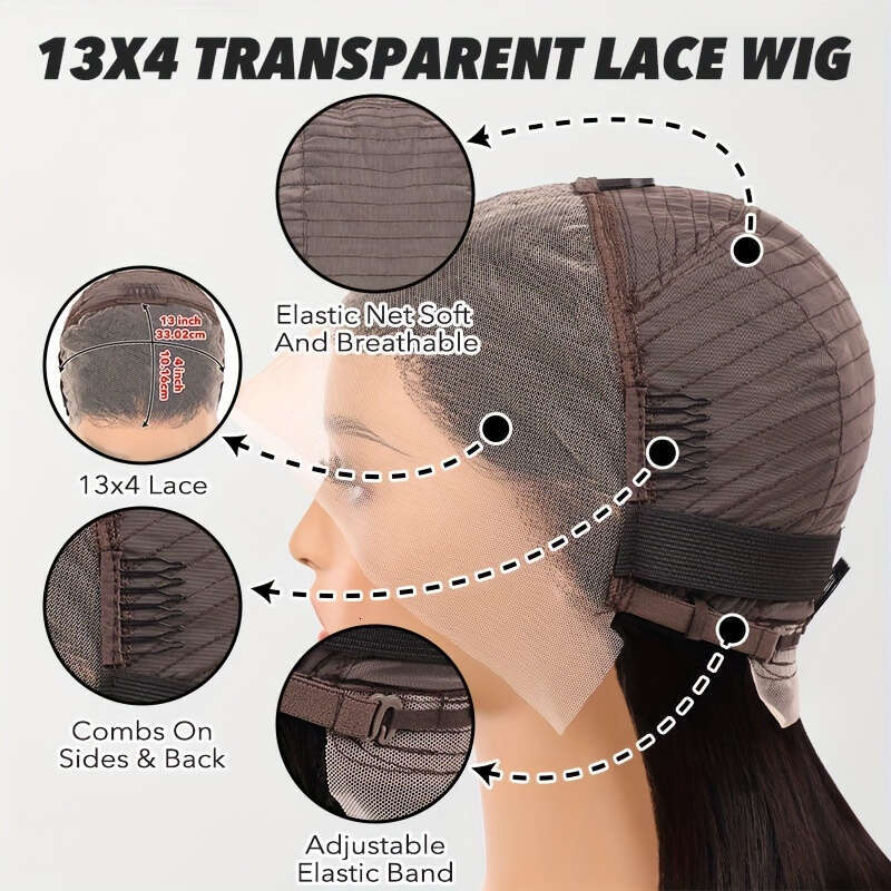 Luxurious 250% Density Body Wave Lace Front Wig Women - 13X4 HD Transparent, Pre-Plucked With Baby Hair, Glueless Human Hair In Natural Black, Full An