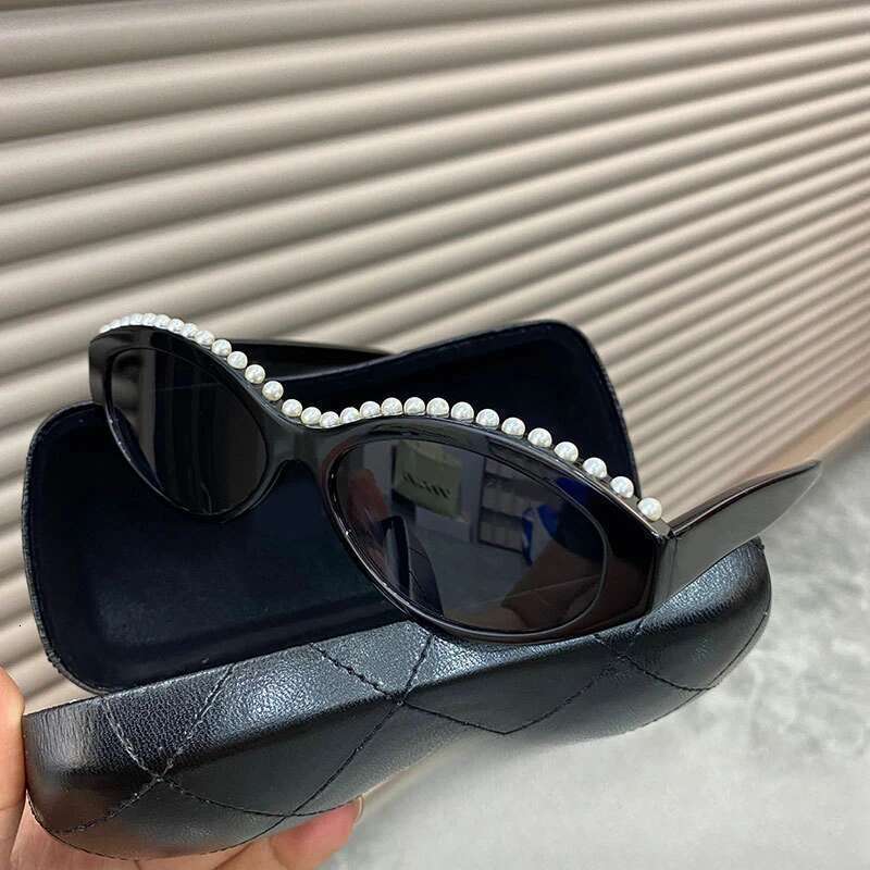 Fann Cat Eye Retro Pearl Elliptical Small Frame Sunglasses Glasses