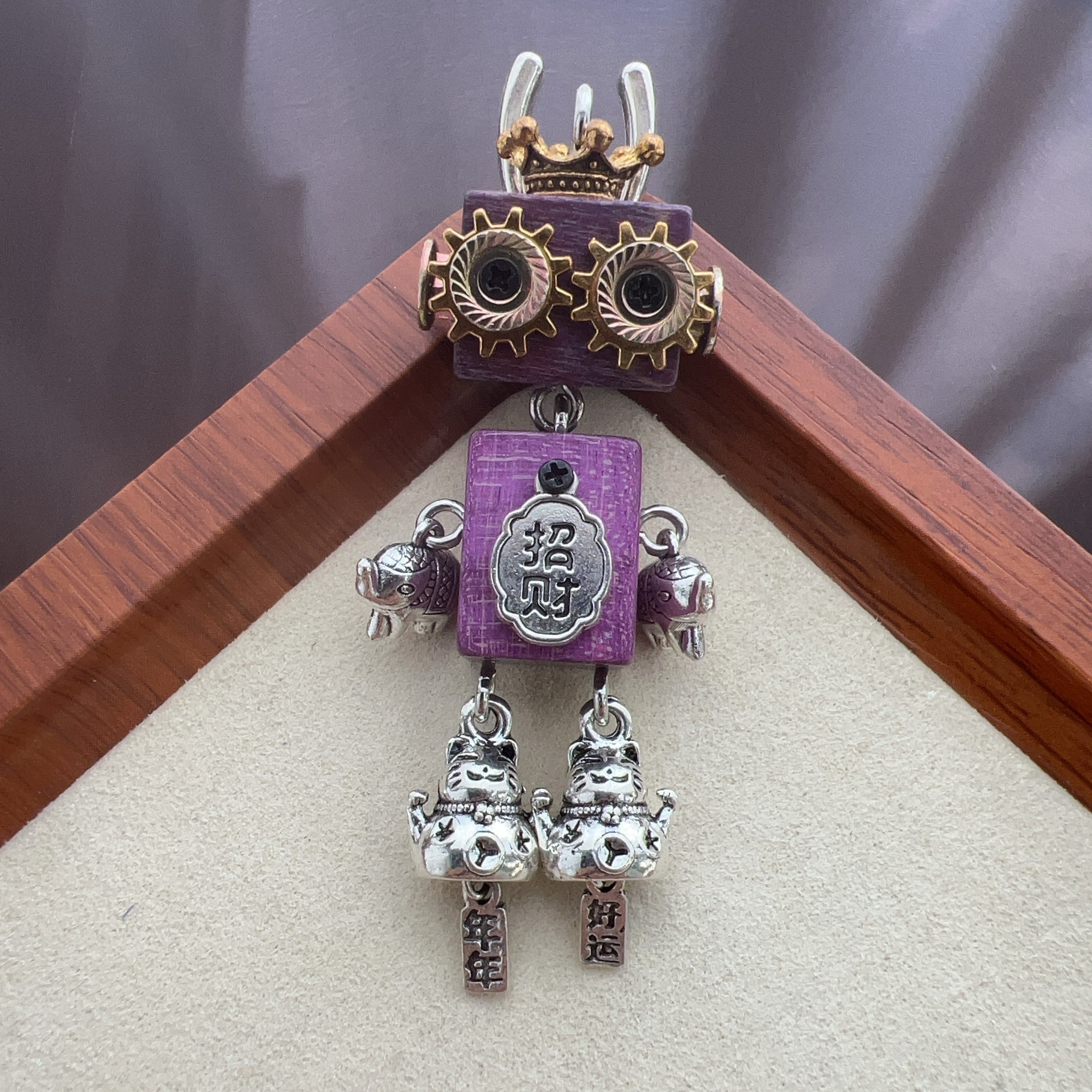 Punk Robot Pendant Niche Design Phone Keychain Charm Fashion Cartoon Necklace for Women Fadeless