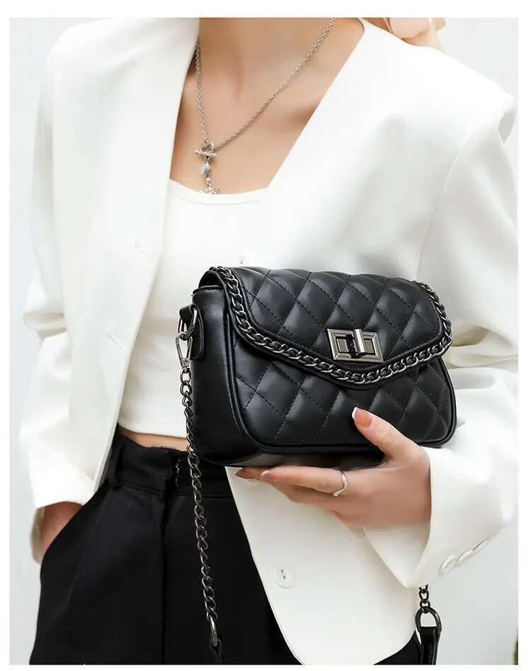 Women's 2025 New Fashion All-Match -Style Crossbody Niche Design Rhombic Shoulder Bag