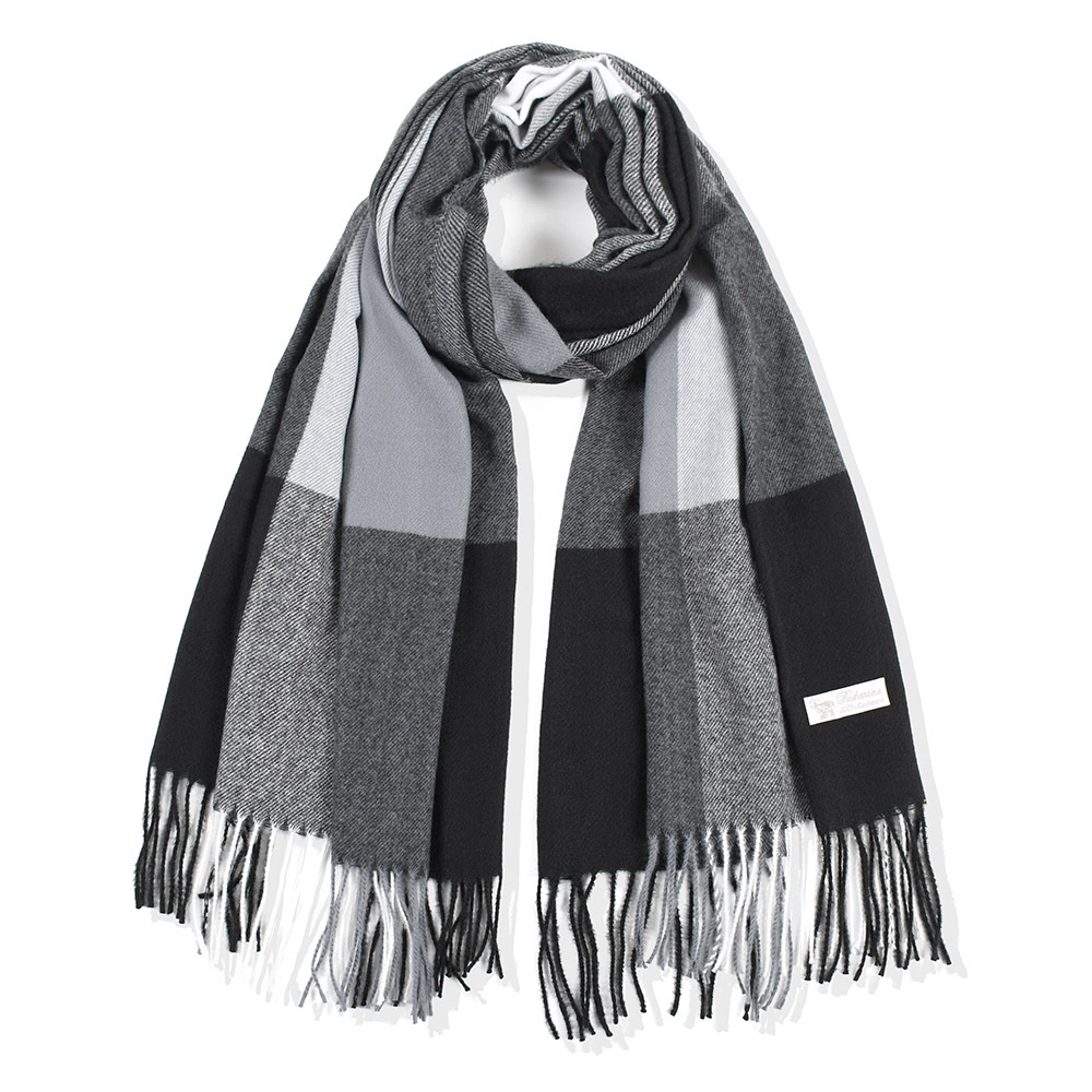 K311 Autumn and winter fashion women's imitation cashmere plaid scarf thick warm tassel color matching female shawl