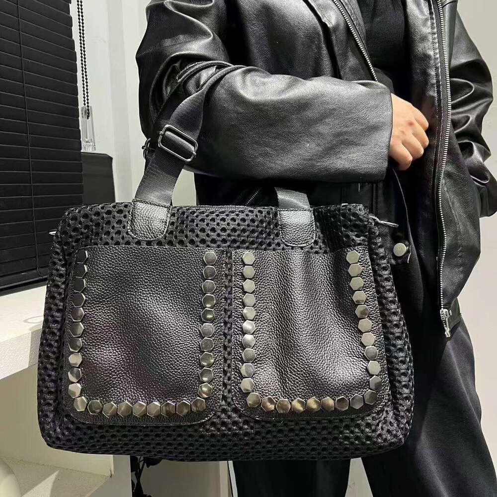 Style Women Nylon Tote Removable Strap, Casual Motorcycle Inspired Streetwear, Dual Sided Use, Zipper Closure, Polyester Lining, Large Capacity With