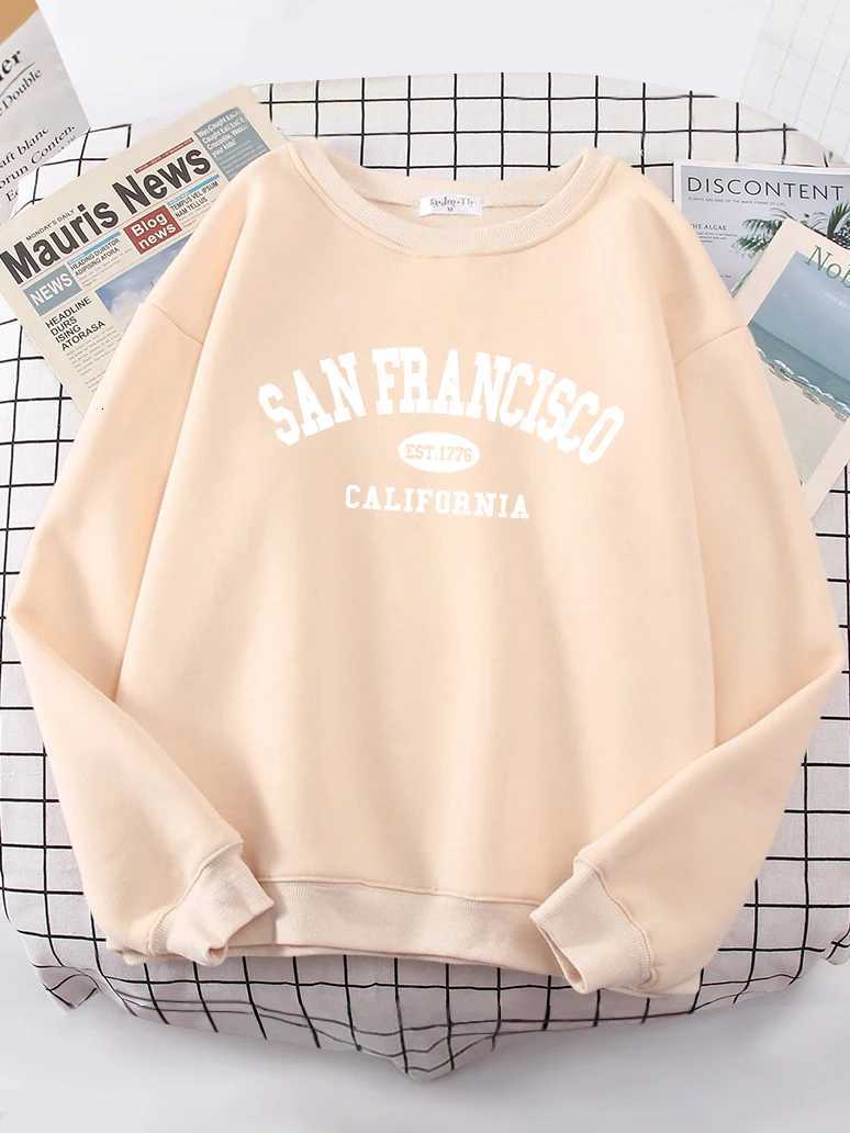 Sanfrancisco Est1776 California Letter Street Hoodies Women Street Fit Hoodie Hipster Oversized Hoody hip hop All-match TopT251105