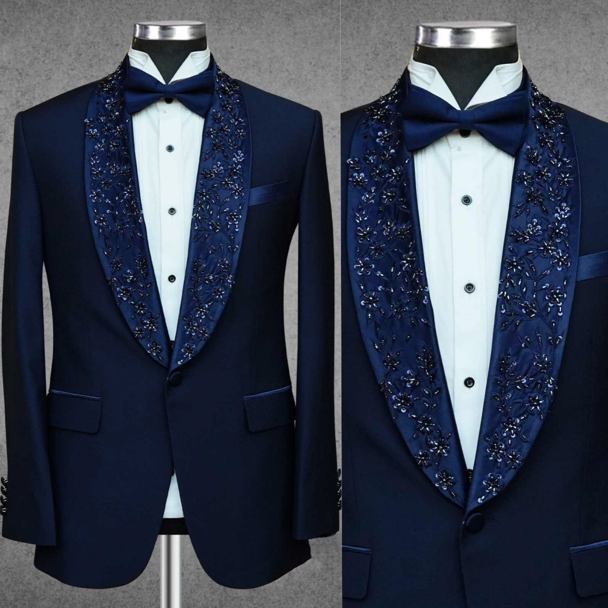 Luxury One Piece Jacket Blazer For Men Shawl Lapel One Button Wedding Tuxedos Sequins Beading Customized Business Wear