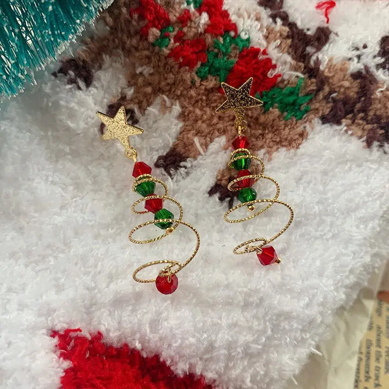 Trendy Statement Christmas Tree Earrings For Women Santa Claus Snowman Drop Jewelry Girls Gifts Wholesale 251104