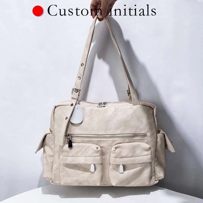 Korean Casual Custom Initials Box Bags For Women Designer Handbag Purse 2025 New In PU Multiple Pockets Underarm Shoulder