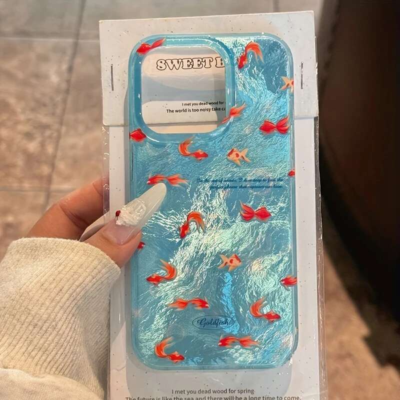 Korean Red Carp Vortex Pattern Phone Case For iPhone 11 12 13 14 15 16 Pro Max XS XR X 7 8 Plus Silicone Soft Cover