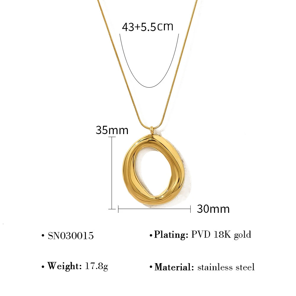 WILD FREE Stainless Steel Irregular Pendant Necklace for Women Snake Bone Chains Trendy 18K Gold Plated Jewelry 251031