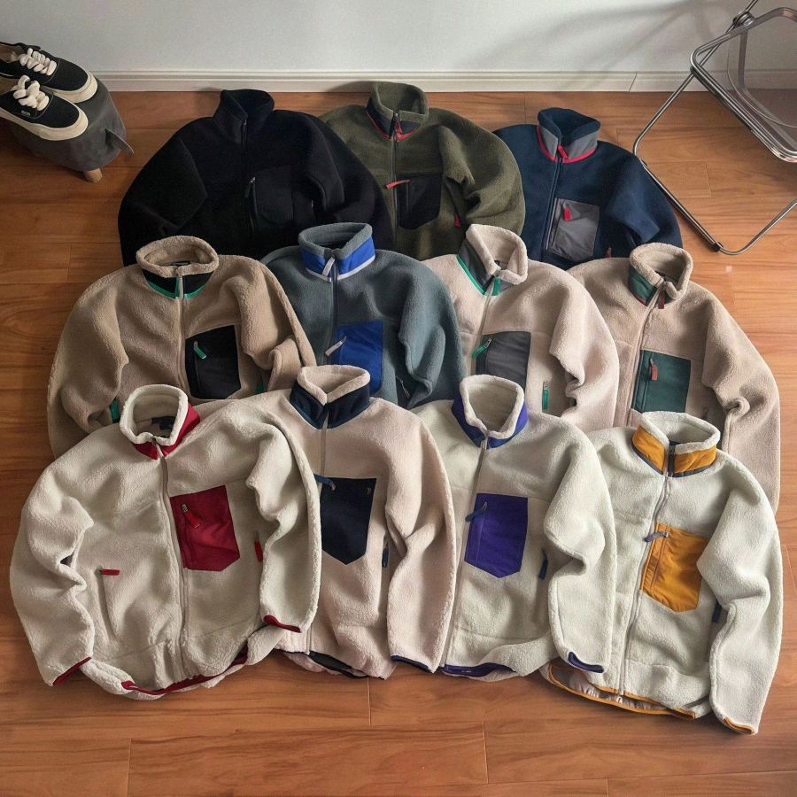 Designer fleece jacket Pentagonia Mens Jacket hooded sweatshirts Thick Warm Down Classic Retro Antumn Winter Couple Models Lamb Cashmere fleece coat s x2GH