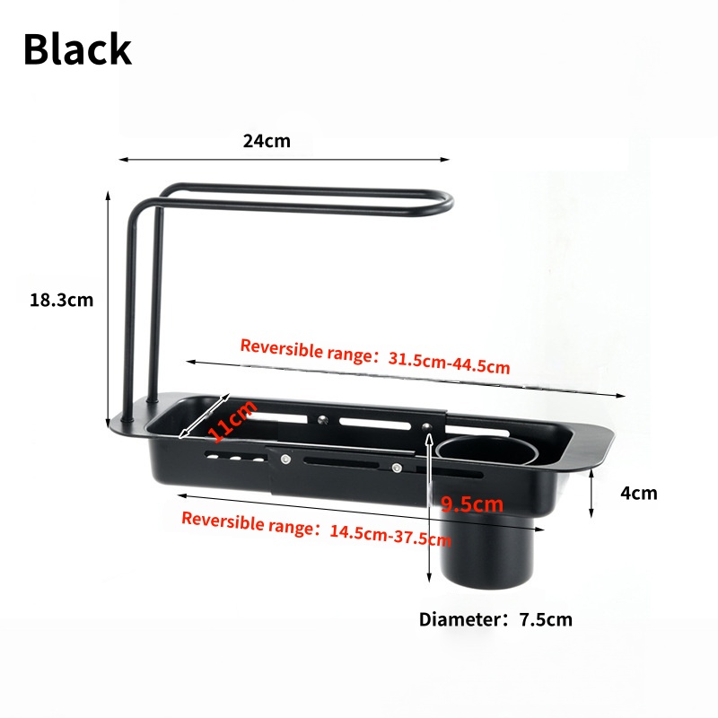 Kitchen Drain Trough Storage Rack For Placing Sponge Detergent And Towel