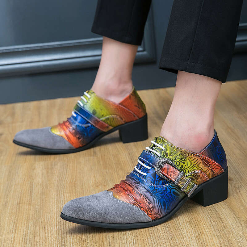 Large size high with pointed toes men's export, new styles spring summer 2023, thick heels seasons, and shoes for all seasons